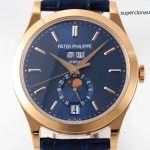 Premium Replica Uhr Patek Philippe Komplikationen 5396R-014 Roségold Blaues Zifferblatt 38,5mm