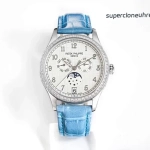 Premium Replica Uhr Patek Philippe Komplikationen 4947G-010 mit Diamantlünette 38mm