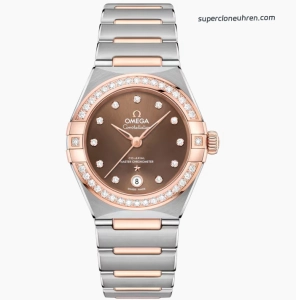 Premium Replica Uhr Omega Constellation 131.25.29.20.63.001 in Roségold mit Diamanten 29mm