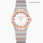 Premium Replica Uhr Omega Constellation 131.20.28.60.05.001 mit Perlmuttzifferblatt und Roségold 28mm