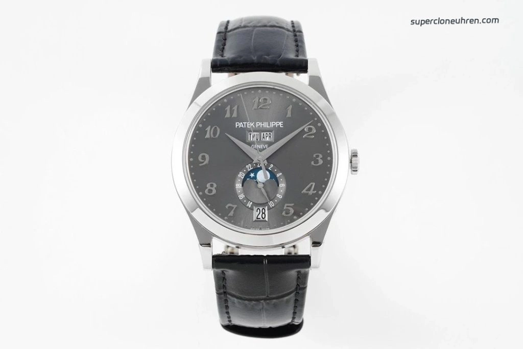 Premium Replica Uhr Patek Philippe Komplikationen 5396G-014 ultraflach mit Lederarmband 38,5mm
