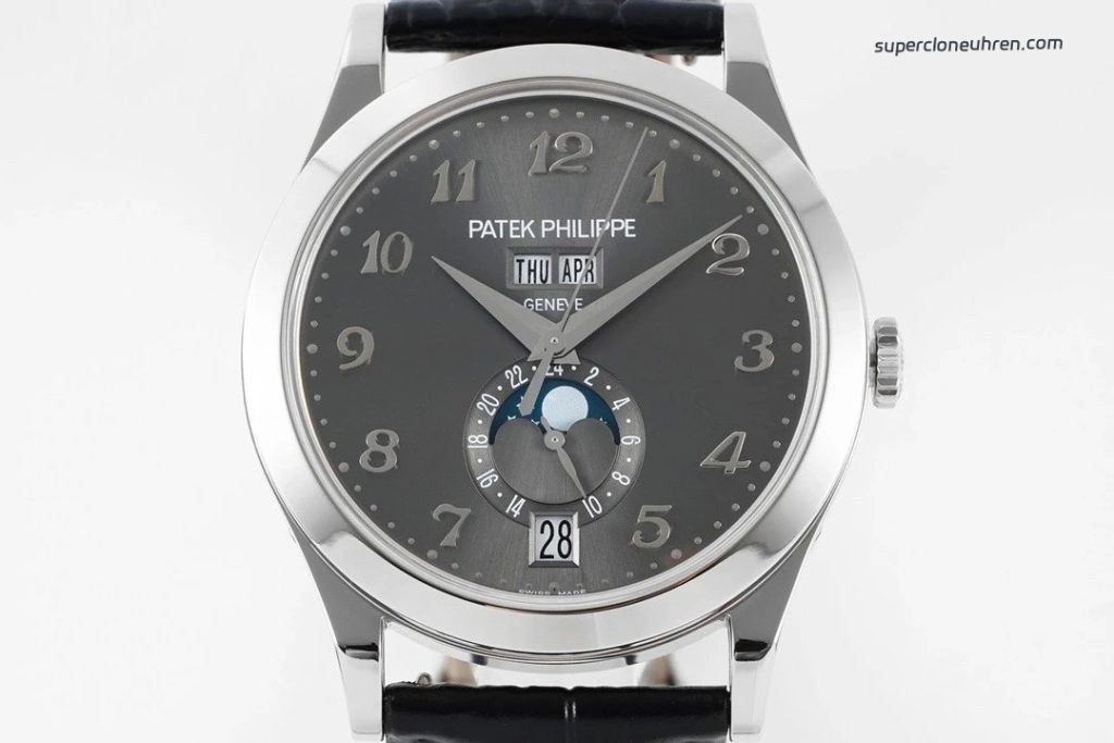 Premium Replica Uhr Patek Philippe Komplikationen 5396G-014 ultraflach mit Lederarmband 38,5mm