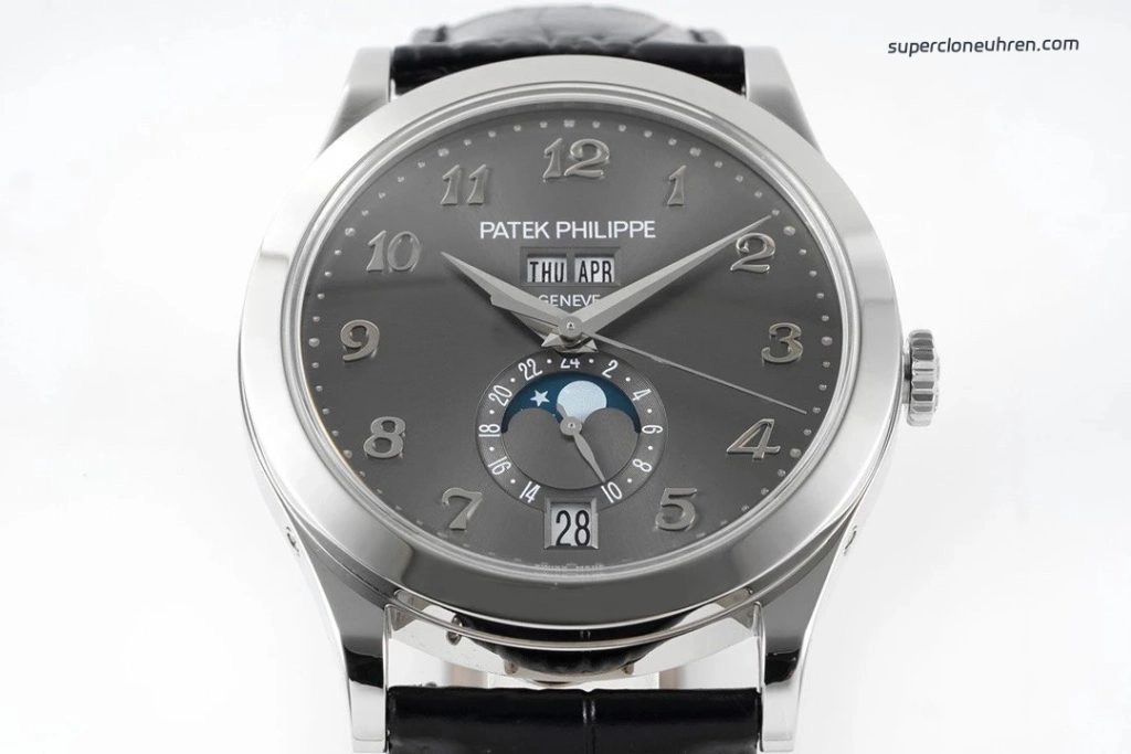 Premium Replica Uhr Patek Philippe Komplikationen 5396G-014 ultraflach mit Lederarmband 38,5mm