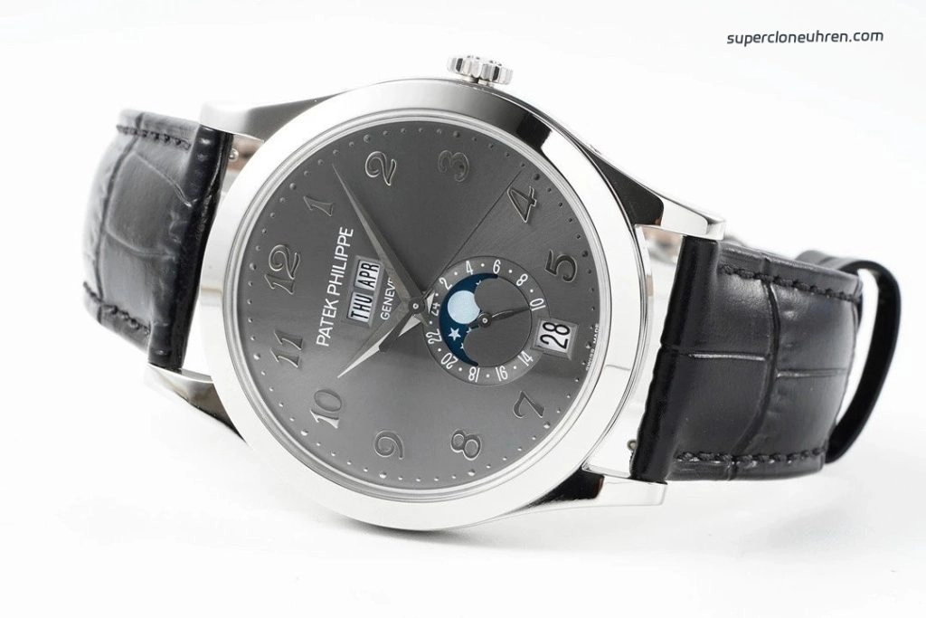 Premium Replica Uhr Patek Philippe Komplikationen 5396G-014 ultraflach mit Lederarmband 38,5mm