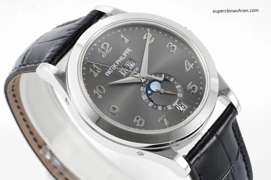 Premium Replica Uhr Patek Philippe Komplikationen 5396G-014 ultraflach mit Lederarmband 38,5mm
