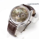 Premium Replica Uhr Patek Philippe Komplizierte Uhren 4948G-001 mit Perlmuttzifferblatt und Diamantbesatz 38mm
