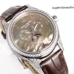 Premium Replica Uhr Patek Philippe Komplizierte Uhren 4948G-001 mit Perlmuttzifferblatt und Diamantbesatz 38mm