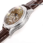 Premium Replica Uhr Patek Philippe Komplizierte Uhren 4948G-001 mit Perlmuttzifferblatt und Diamantbesatz 38mm
