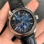 Premium Replica Uhr Patek Philippe Komplikationen 5205G-013 blaues Zifferblatt 40mm