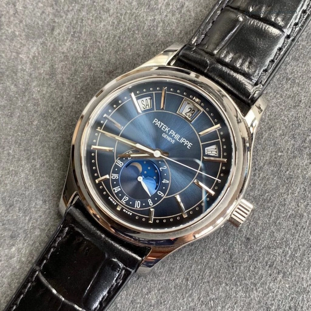 Premium Replica Uhr Patek Philippe Komplikationen 5205G-013 blaues Zifferblatt 40mm