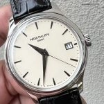 Premium Replica Uhr Patek Philippe Calatrava 5227G-001 mit Klappboden und Lederarmband 39 mm