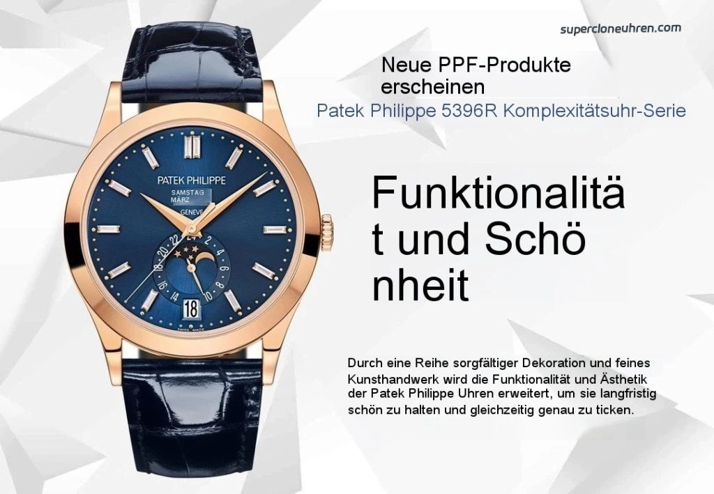 Premium Replica Uhr Patek Philippe Komplikationen 5396R-015 Roségold mit Diamantindizes 38,5 mm
