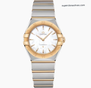 Premium Replica Uhr Omega Constellation 131.20.28.60.05.002 Perlmutt-Zifferblatt in Gold 28mm