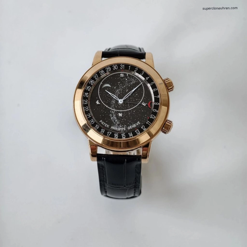1:1 Super Clone Uhr Patek Philippe Komplizierte Uhren 6102P-001 Sternenhimmel Blau 44mm