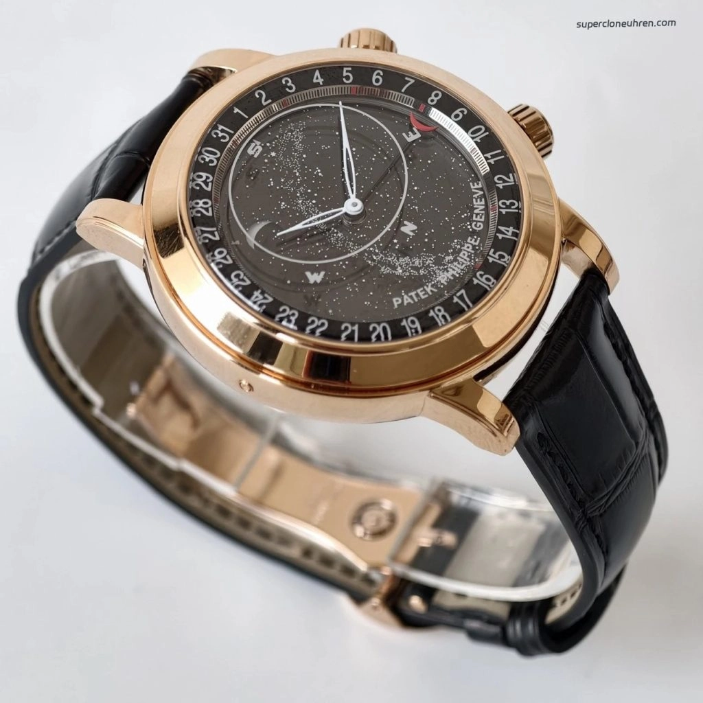 1:1 Super Clone Uhr Patek Philippe Komplizierte Uhren 6102P-001 Sternenhimmel Blau 44mm