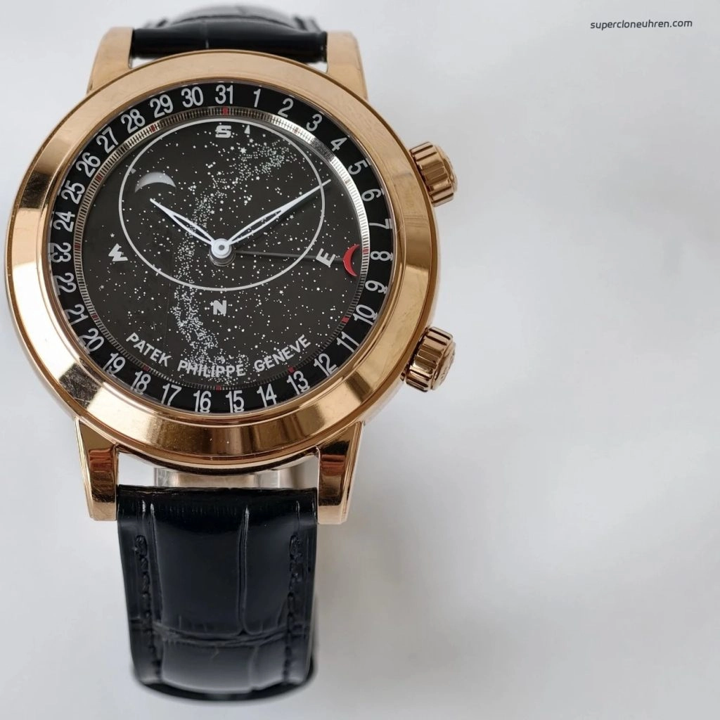 1:1 Super Clone Uhr Patek Philippe Komplizierte Uhren 6102P-001 Sternenhimmel Blau 44mm