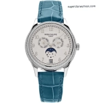 Premium Replica Uhr Patek Philippe Komplikationen 4947G-010 mit Diamantlünette 38mm