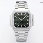 Premium Replica Uhr Patek Philippe Cubitus 5821/1A-001 mit grünem Zifferblatt und Stahlband 45mm
