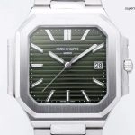 Premium Replica Uhr Patek Philippe Cubitus 5821/1A-001 mit grünem Zifferblatt und Stahlband 45mm