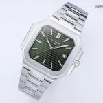 Premium Replica Uhr Patek Philippe Cubitus 5821/1A-001 mit grünem Zifferblatt und Stahlband 45mm