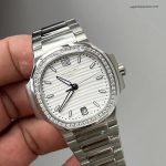 Super Clone Patek Philippe Nautilus 7118/1200A-010 Edelstahl mit Diamantlünette 35,2 mm
