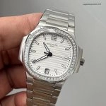 Super Clone Patek Philippe Nautilus 7118/1200A-010 Edelstahl mit Diamantlünette 35,2 mm