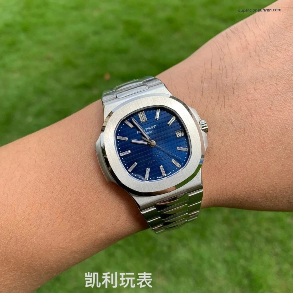 1:1 Super Clone Uhr Patek Philippe Nautilus 5711/1P diamantbesetzte Jubiläumsausführung 40mm