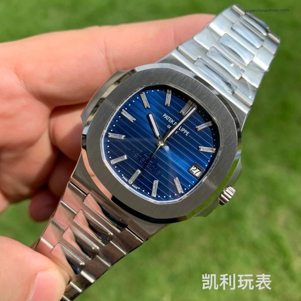 1:1 Super Clone Uhr Patek Philippe Nautilus 5711/1P diamantbesetzte Jubiläumsausführung 40mm