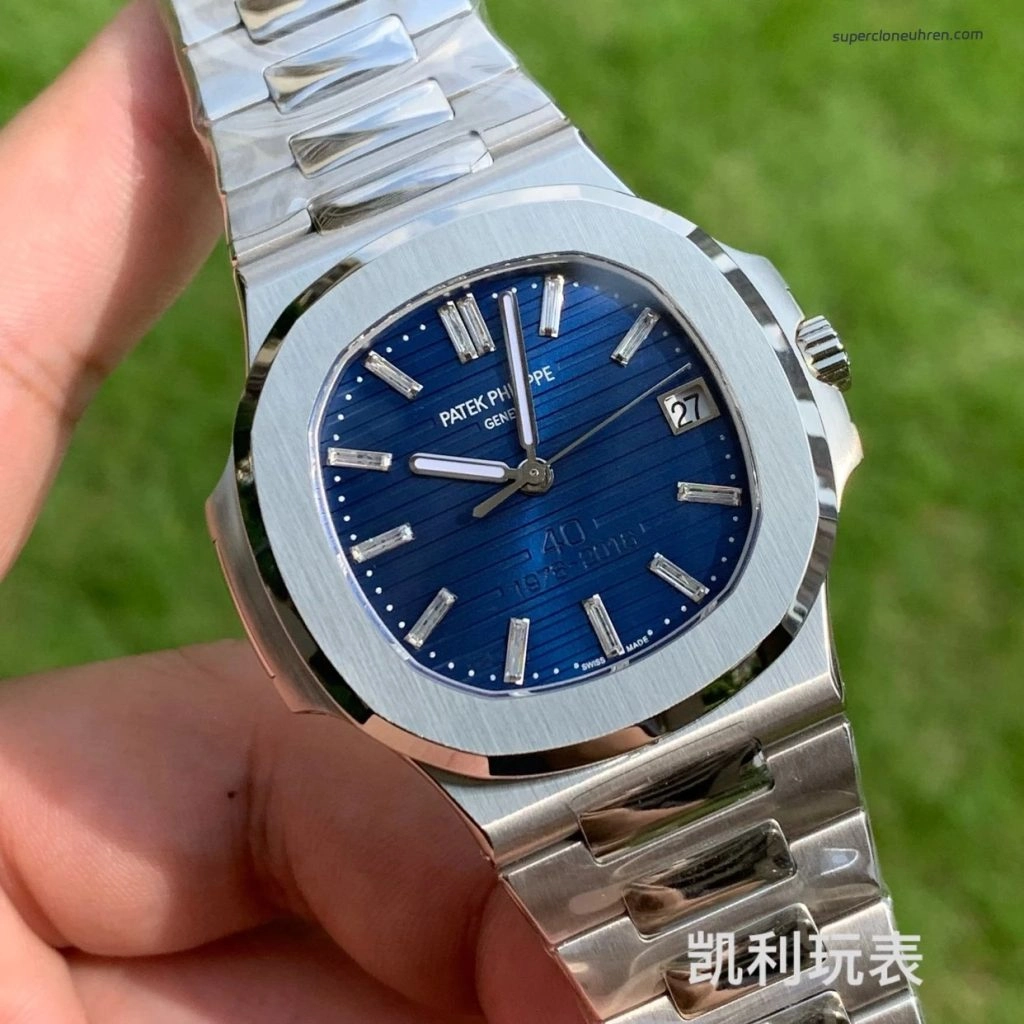 1:1 Super Clone Uhr Patek Philippe Nautilus 5711/1P diamantbesetzte Jubiläumsausführung 40mm
