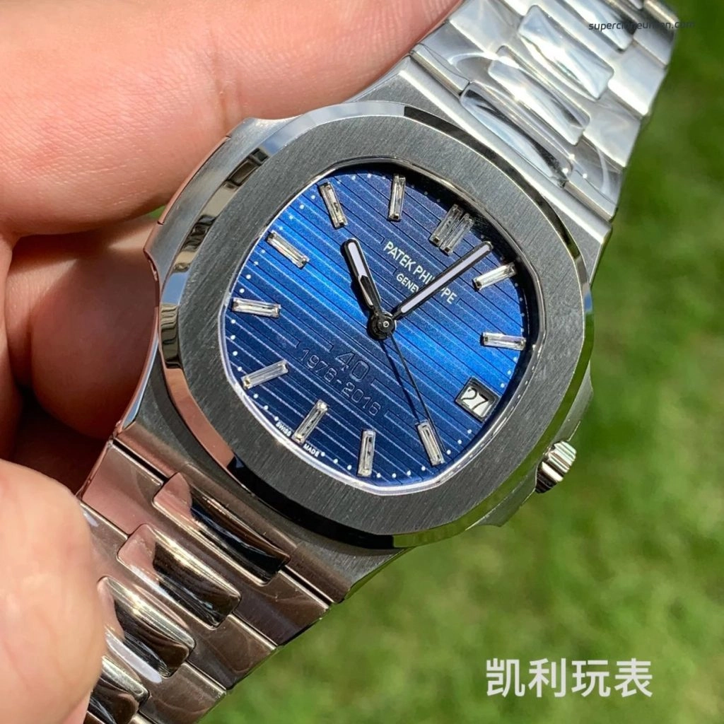 1:1 Super Clone Uhr Patek Philippe Nautilus 5711/1P diamantbesetzte Jubiläumsausführung 40mm