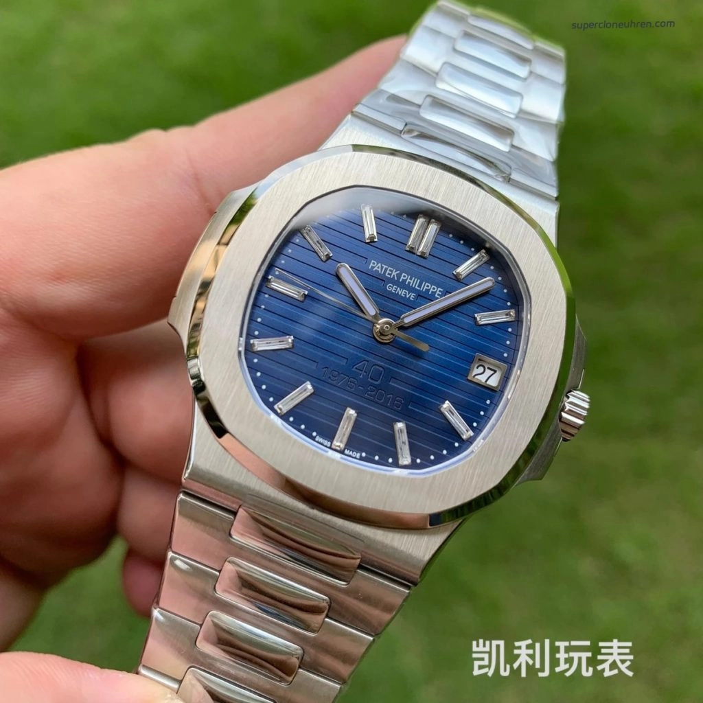 1:1 Super Clone Uhr Patek Philippe Nautilus 5711/1P diamantbesetzte Jubiläumsausführung 40mm