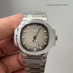 Premium Replica Uhr Patek Philippe Nautilus 7118/1200A-011 Edelstahl mit Diamantbesatz 35,2 mm