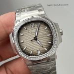 Premium Replica Uhr Patek Philippe Nautilus 7118/1200A-011 Edelstahl mit Diamantbesatz 35,2 mm