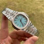 Super Clone Patek Philippe Nautilus 5711/1A-018 mit blauem Zifferblatt und Edelstahlarmband 40 mm