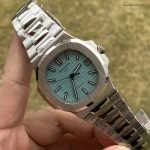 Super Clone Patek Philippe Nautilus 5711/1A-018 mit blauem Zifferblatt und Edelstahlarmband 40 mm