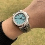 Super Clone Patek Philippe Nautilus 5711/1A-018 mit blauem Zifferblatt und Edelstahlarmband 40 mm