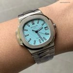 Super Clone Patek Philippe Nautilus 5711/1A-018 mit blauem Zifferblatt und Edelstahlarmband 40 mm