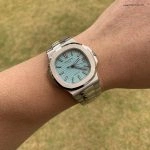 Super Clone Patek Philippe Nautilus 5711/1A-018 mit blauem Zifferblatt und Edelstahlarmband 40 mm