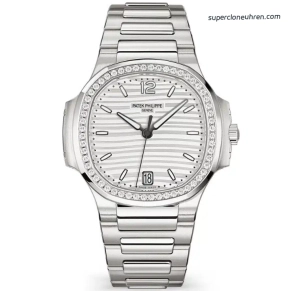 Super Clone Patek Philippe Nautilus 7118/1200A-010 Edelstahl mit Diamantlünette 35,2 mm