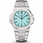 Super Clone Patek Philippe Nautilus 5711/1A-018 mit blauem Zifferblatt und Edelstahlarmband 40 mm