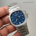 Premium Replica Uhr Patek Philippe Nautilus 7118/1200A-001 mit Diamantlünette 35,2 mm