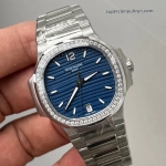 Premium Replica Uhr Patek Philippe Nautilus 7118/1200A-001 mit Diamantlünette 35,2 mm