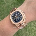 Premium Replica Uhr Patek Philippe Nautilus 5990/1R-001 Roségold blaues Zifferblatt 40,5mm