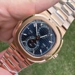 Premium Replica Uhr Patek Philippe Nautilus 5990/1R-001 Roségold blaues Zifferblatt 40,5mm