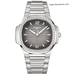 Premium Replica Uhr Patek Philippe Nautilus 7118/1200A-011 Edelstahl mit Diamantbesatz 35,2 mm