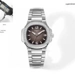 Premium Replica Uhr Patek Philippe Nautilus 7010/1G-012 Edelstahl mit Diamantbesatz 32 mm