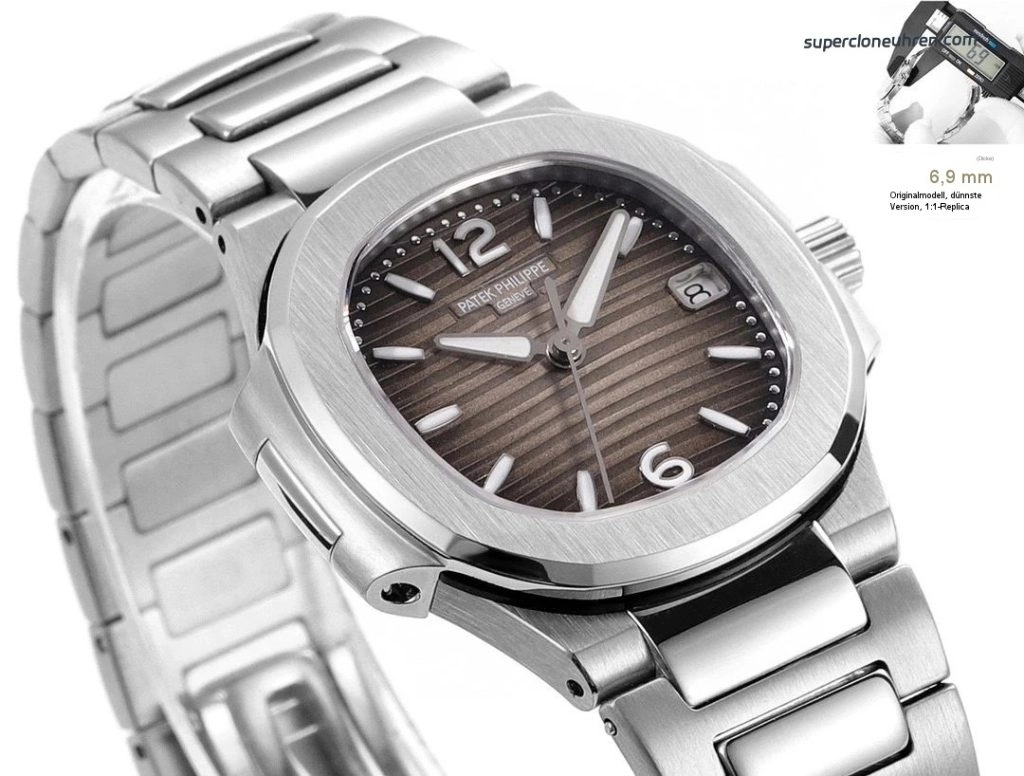Premium Replica Uhr Patek Philippe Nautilus 7010/1G-012 Edelstahl mit Diamantbesatz 32 mm
