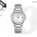 Premium Replica Uhr Patek Philippe Nautilus 7010/1G-011 aus Edelstahl mit Diamantbesatz 32 mm