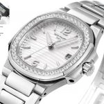 Premium Replica Uhr Patek Philippe Nautilus 7010/1G-011 aus Edelstahl mit Diamantbesatz 32 mm
