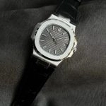 Super Clone Patek Philippe Nautilus 5711G-001 mit ultraflachem Edelstahlgehäuse und Lederarmband 40 mm
